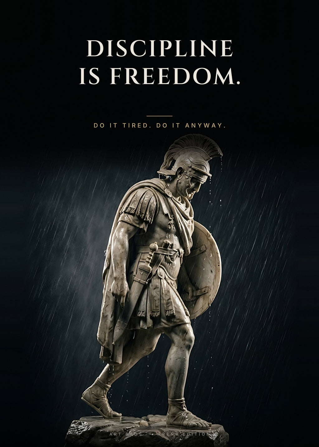 Discipline Is Freedom – Marsch im Regen Poster – Art Bros