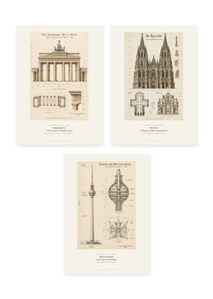 Blueprint Deutschland – 3er-Set Wandbilder – Kunstdruck – Art Bros