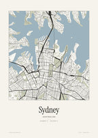 Sydney Stadtplan – Wandbild – Art Bros