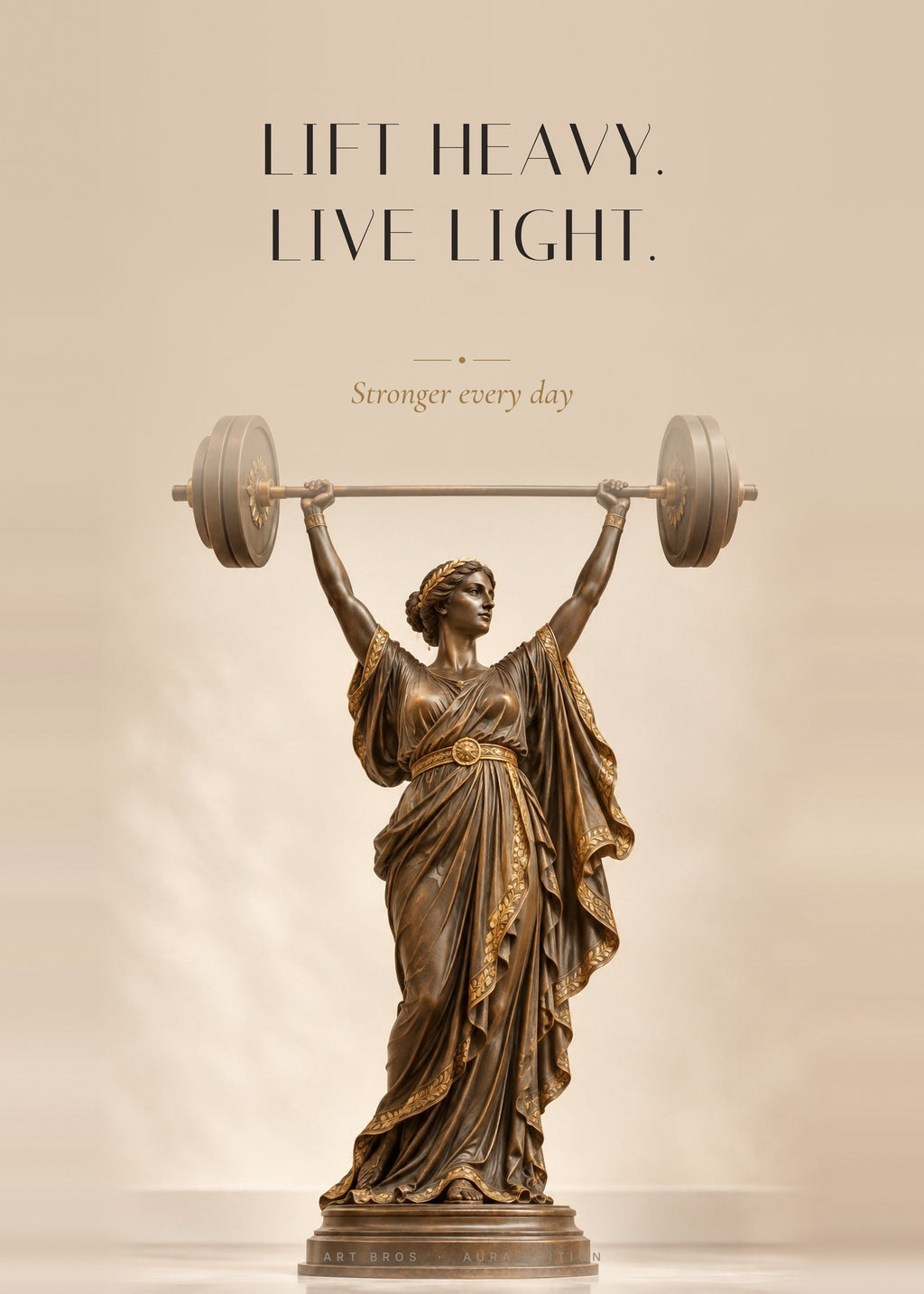 Lift Heavy. Live Light – Gewichtheberin Poster – Art Bros