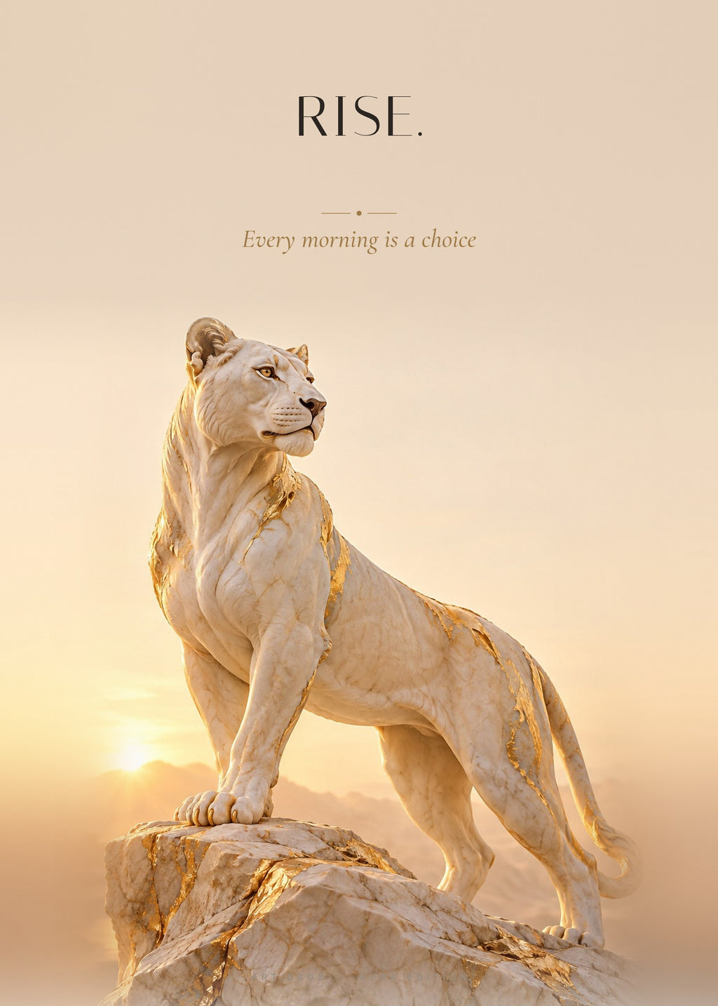 Rise – Löwin bei Sonnenaufgang Poster – Art Bros