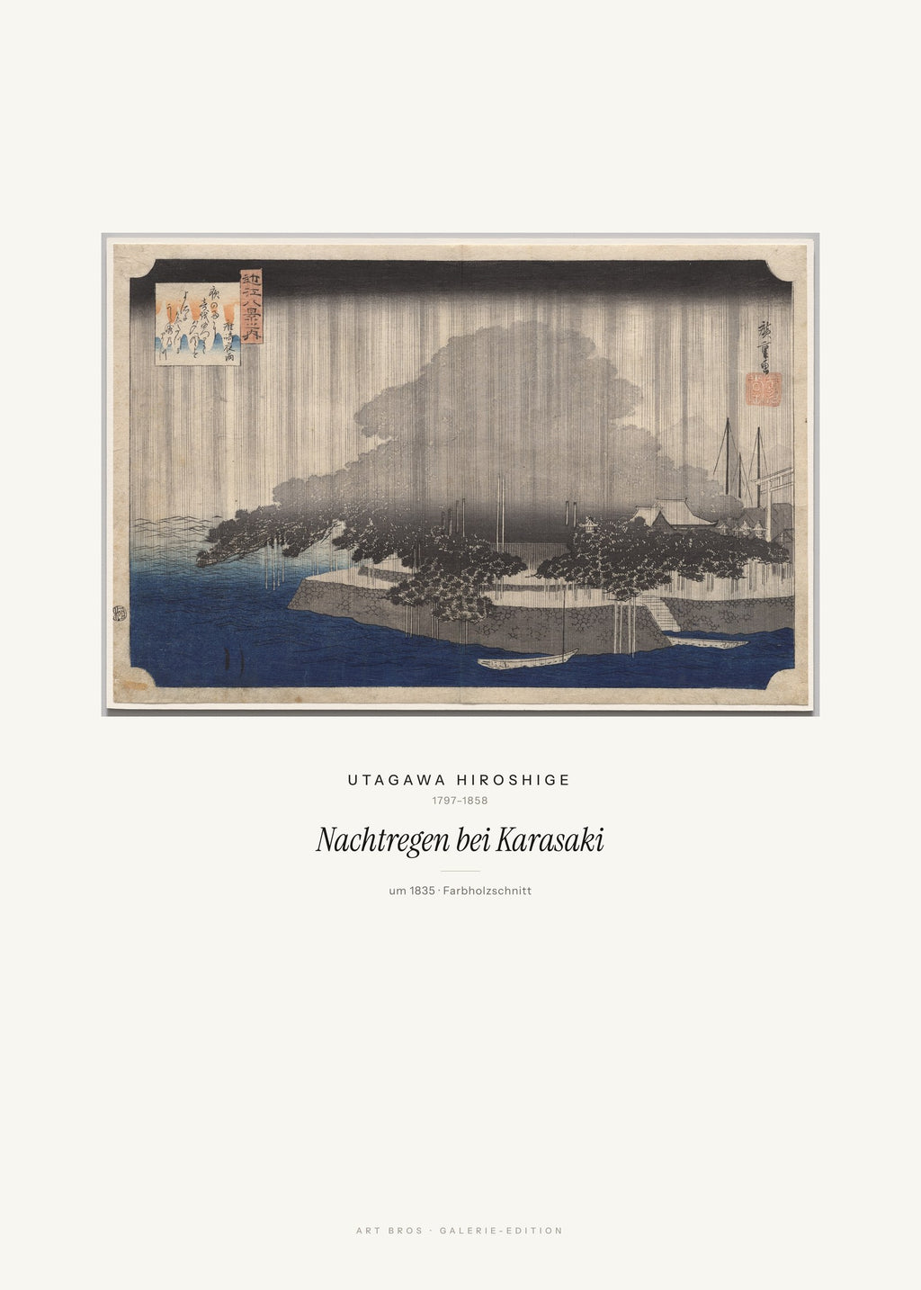 Nachtregen bei Karasaki – Utagawa Hiroshige – Kunstdruck – Art Bros