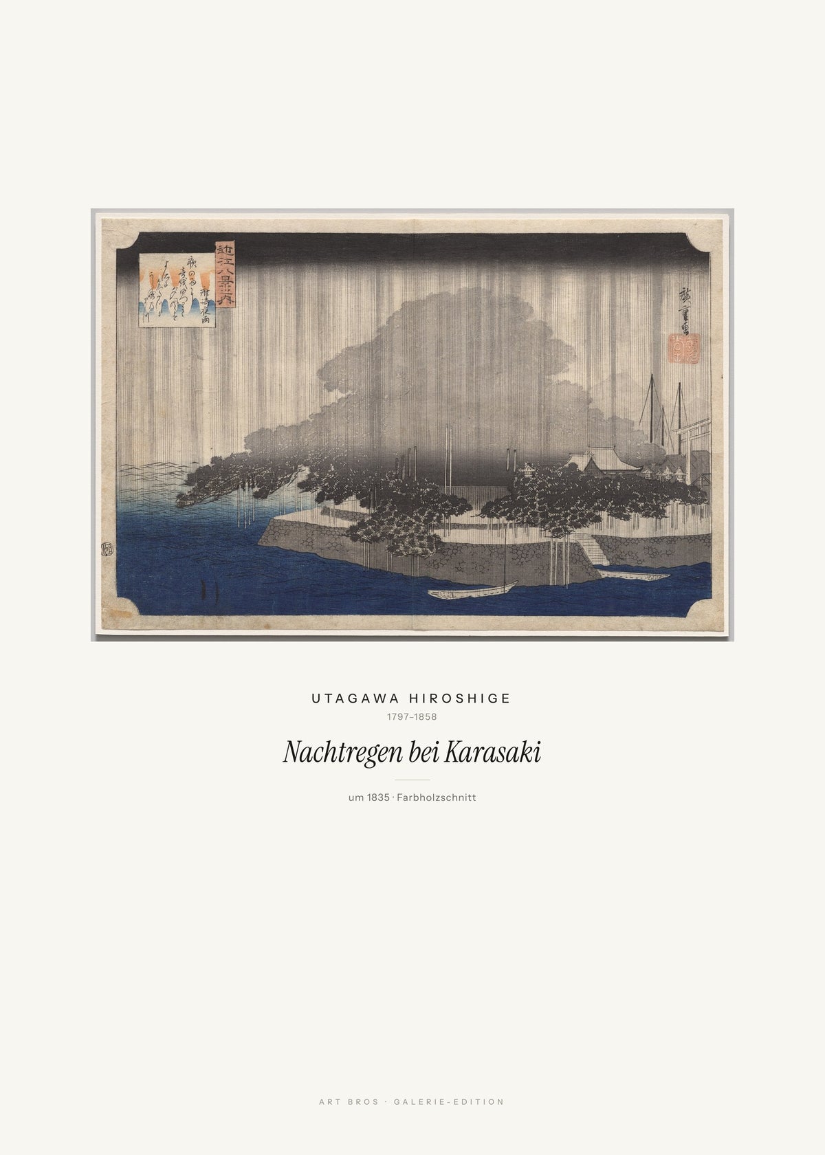 Nachtregen bei Karasaki – Utagawa Hiroshige – Kunstdruck – Art Bros