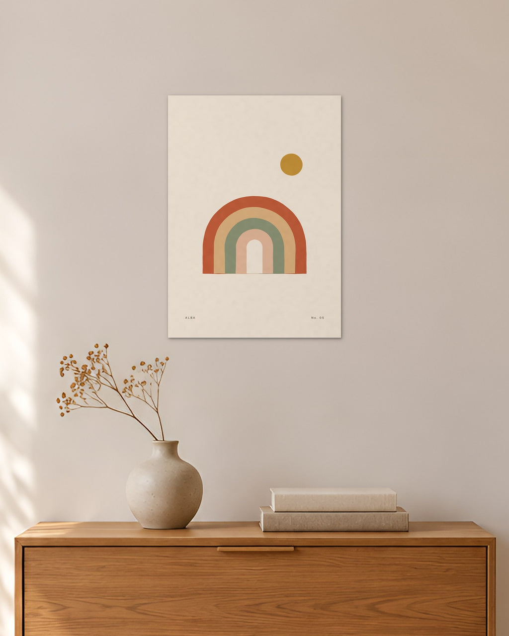 Alba No. 05 – Abstraktes Wandbild – 30 × 42 cm ohne Rahmen – Raumansicht – Art Bros