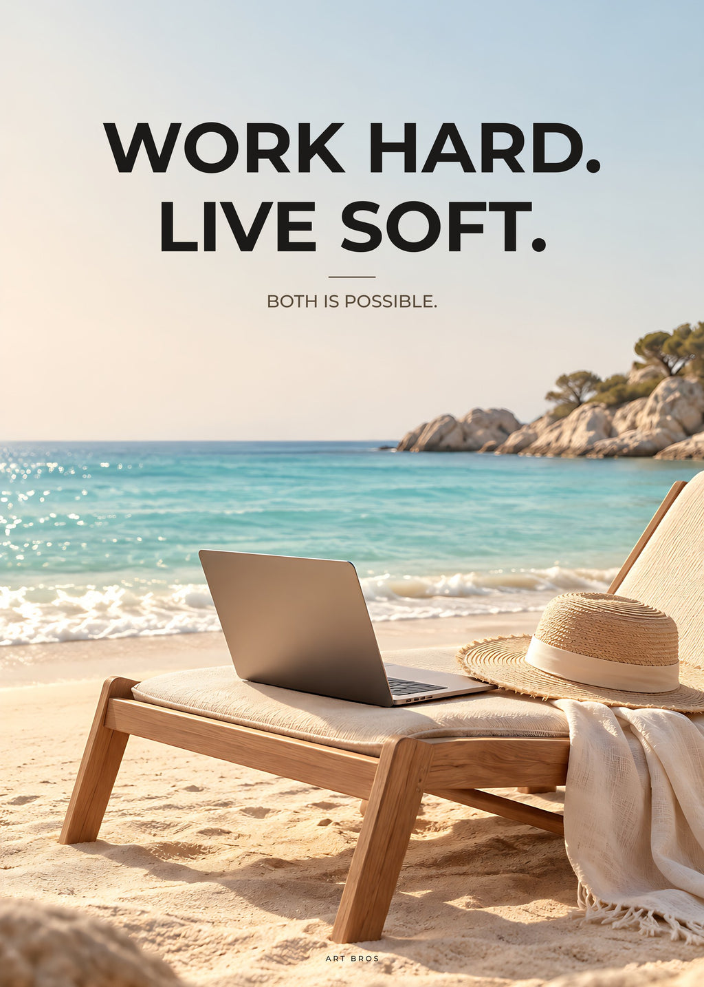 Poster Work Hard. Live Soft – Geld und Business – Art Bros
