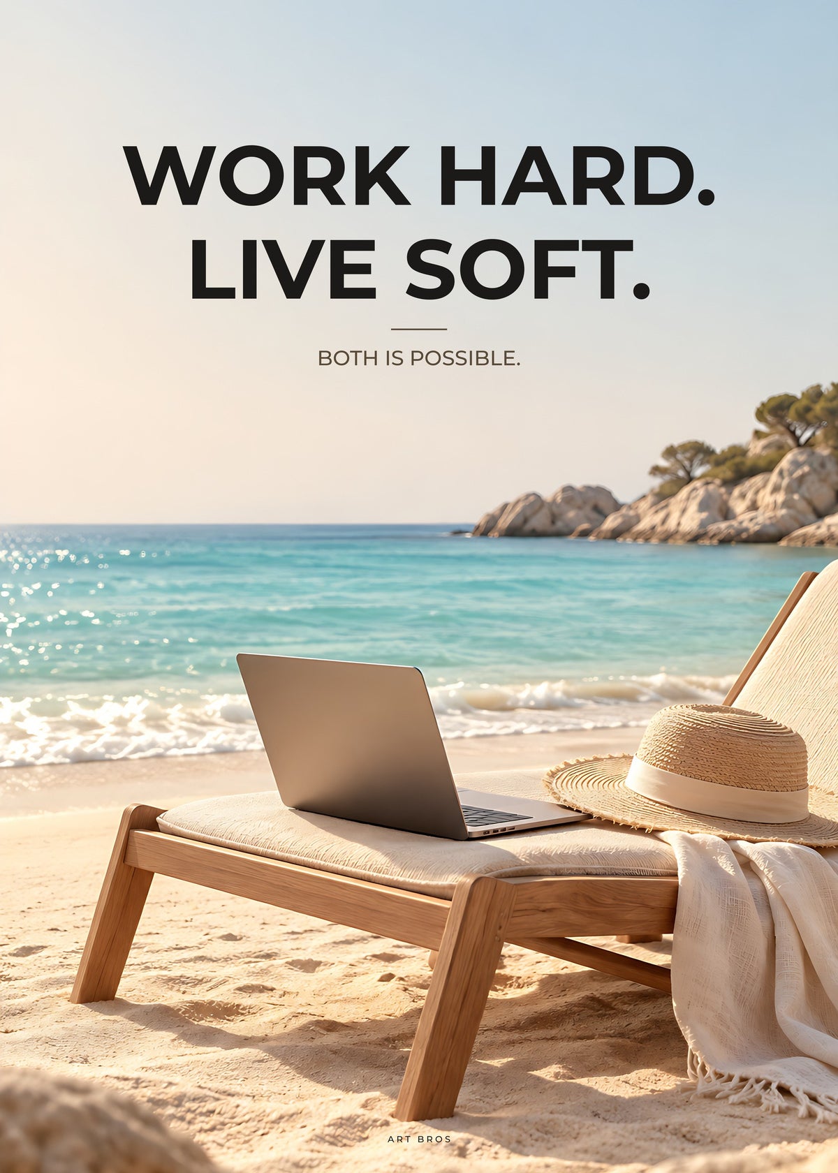 Poster Work Hard. Live Soft – Geld und Business – Art Bros