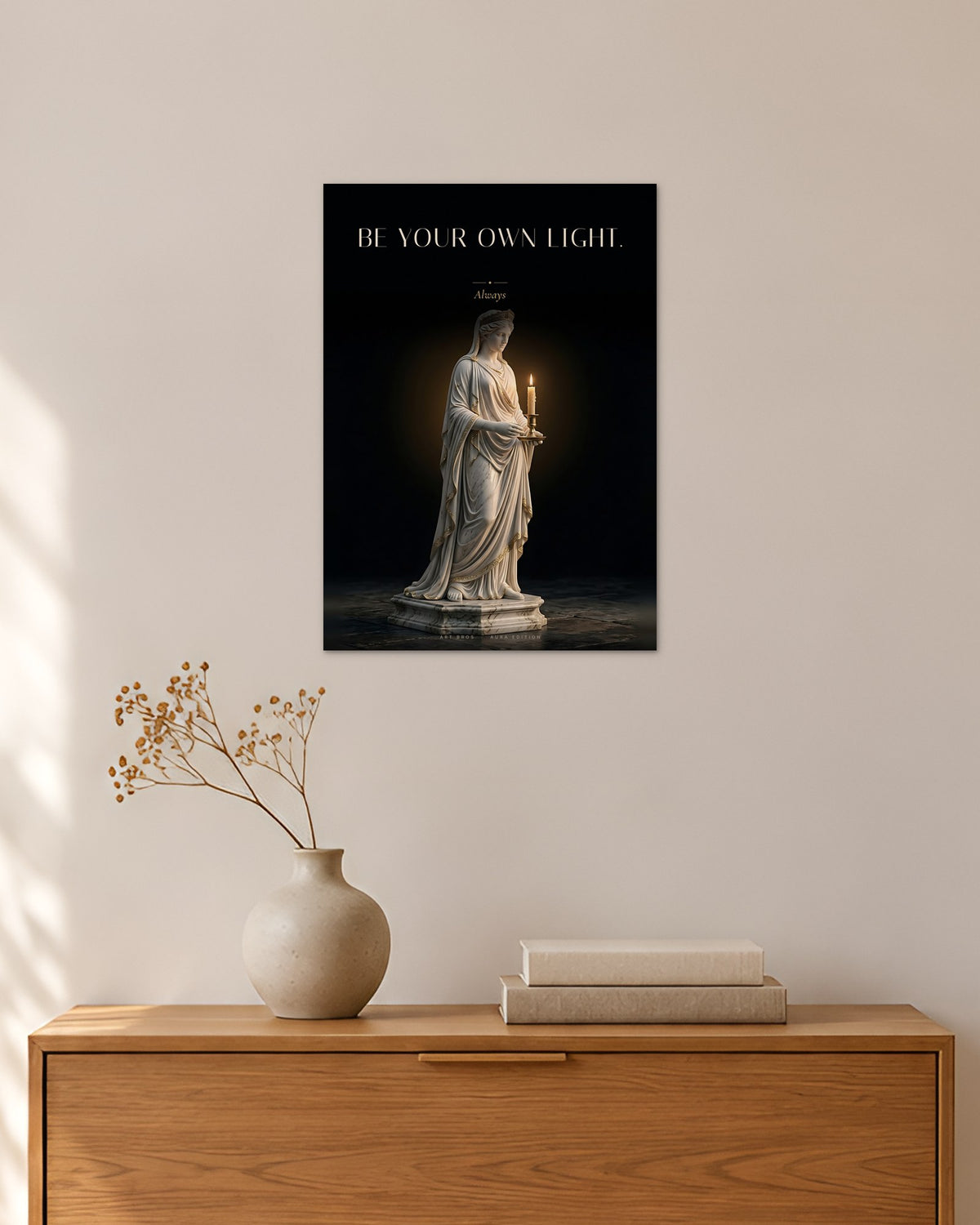 Be Your Own Light – Kerze Poster – 30 × 42 cm ohne Rahmen – Raumansicht – Art Bros