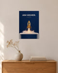 „Aim Higher“ – Geld & Business Poster – 30 × 42 cm ohne Rahmen – Raumansicht – Art Bros