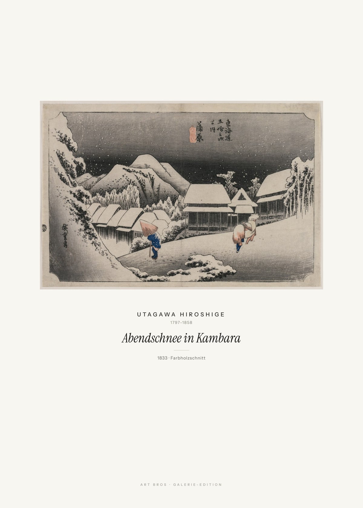 Abendschnee in Kambara – Utagawa Hiroshige – Kunstdruck – Art Bros