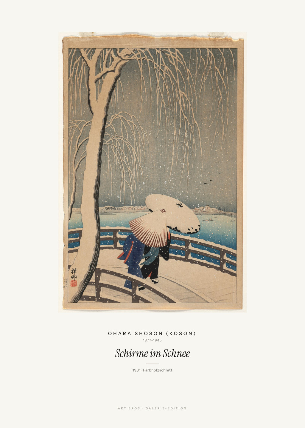Schirme im Schnee – Ohara Shōson (Koson) – Kunstdruck – Art Bros