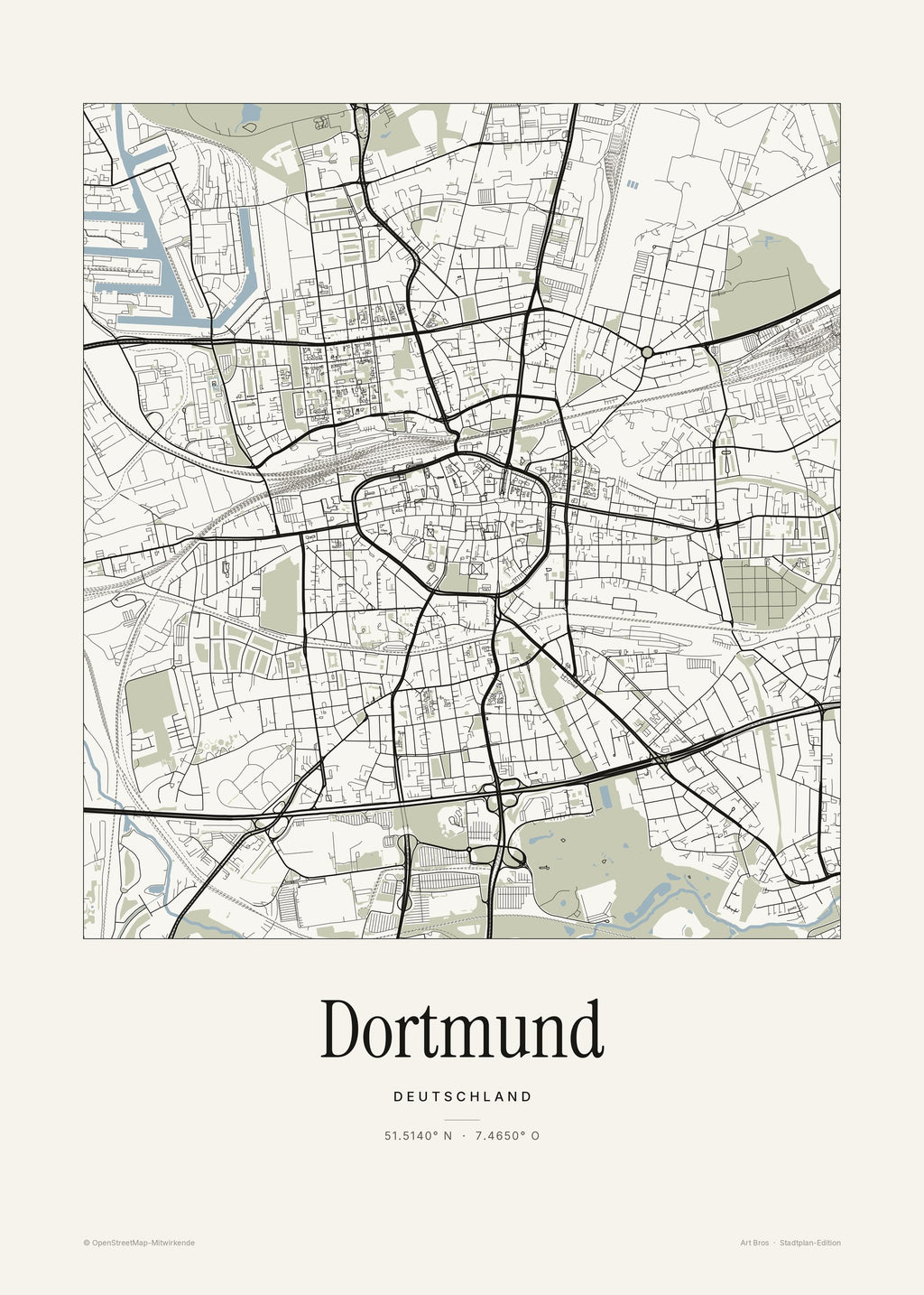 Dortmund Stadtplan – Wandbild – Art Bros