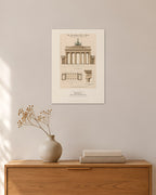 Brandenburger Tor Blueprint – 30 × 42 cm ohne Rahmen – Raumansicht – Art Bros