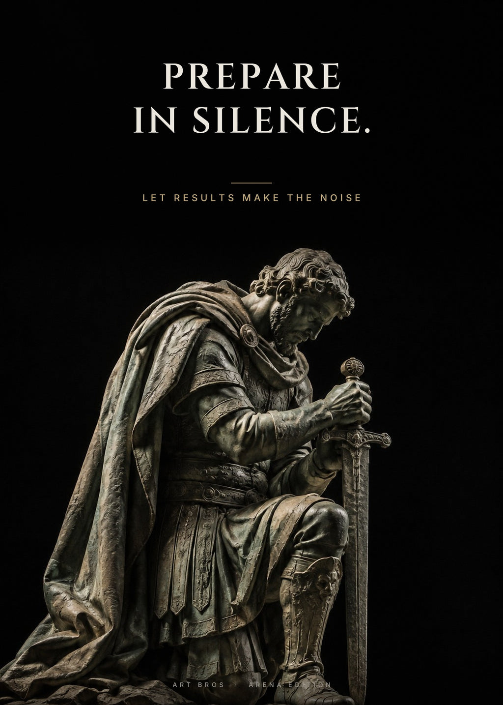 Prepare in Silence – Kniender Krieger Poster – Art Bros