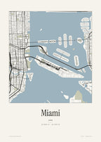 Miami Stadtplan – Wandbild – Art Bros