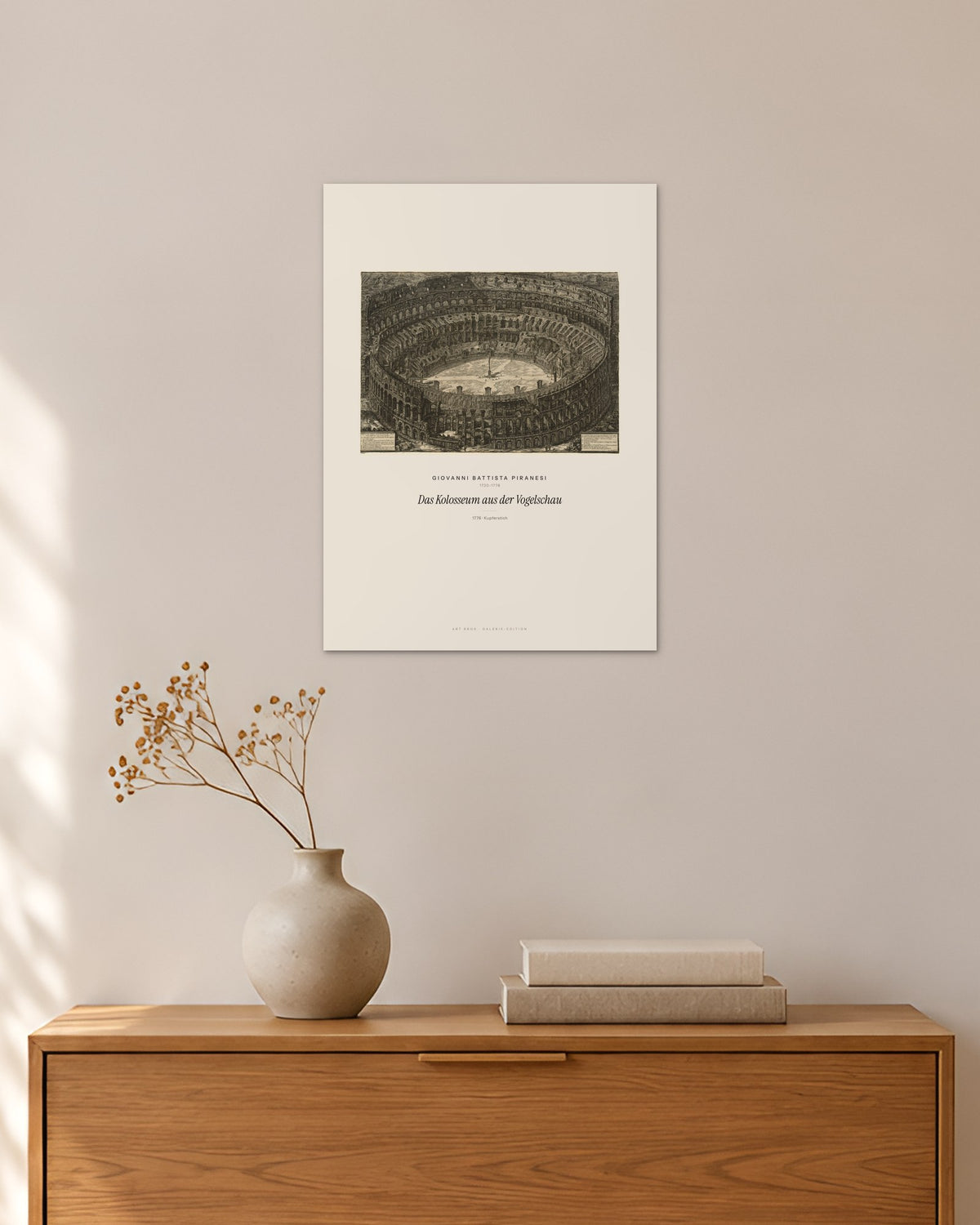 Das Kolosseum aus der Vogelschau – Giovanni Battista Piranesi – 30 × 42 cm ohne Rahmen – Raumansicht – Art Bros