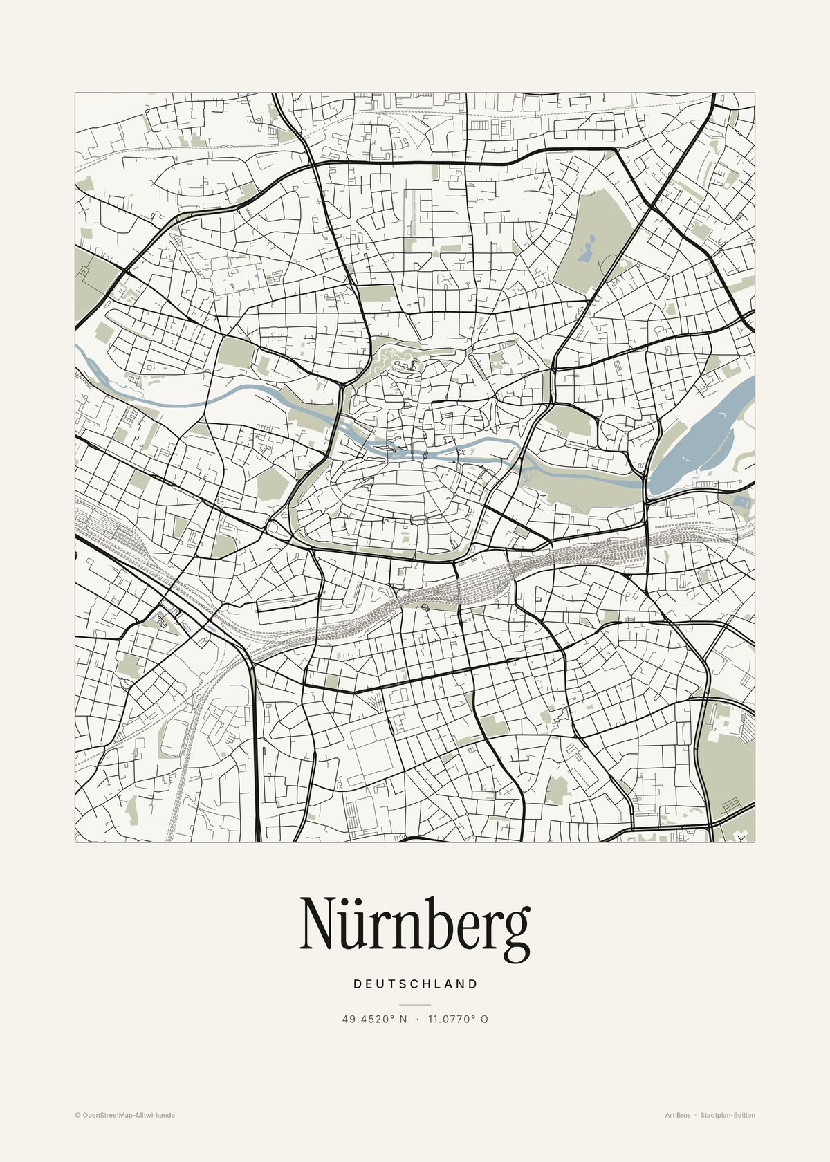 Nürnberg Stadtplan – Wandbild – Art Bros