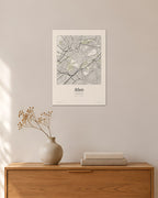 Athen Stadtplan – Wandbild – 30 × 42 cm ohne Rahmen – Raumansicht – Art Bros