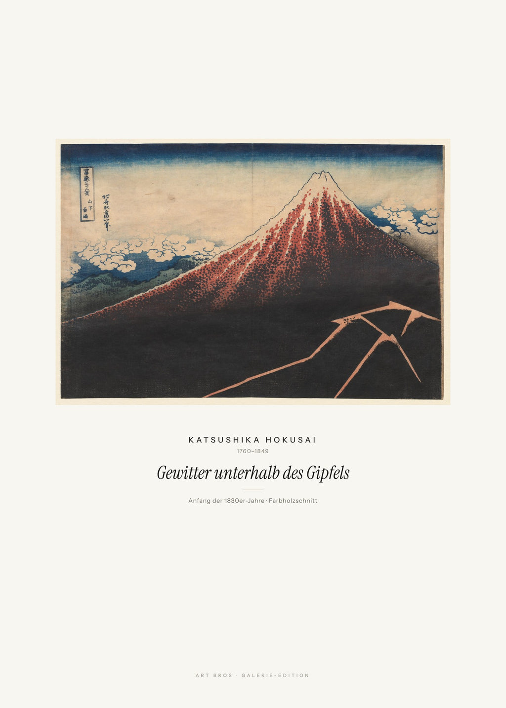 Gewitter unterhalb des Gipfels – Katsushika Hokusai – Kunstdruck – Art Bros