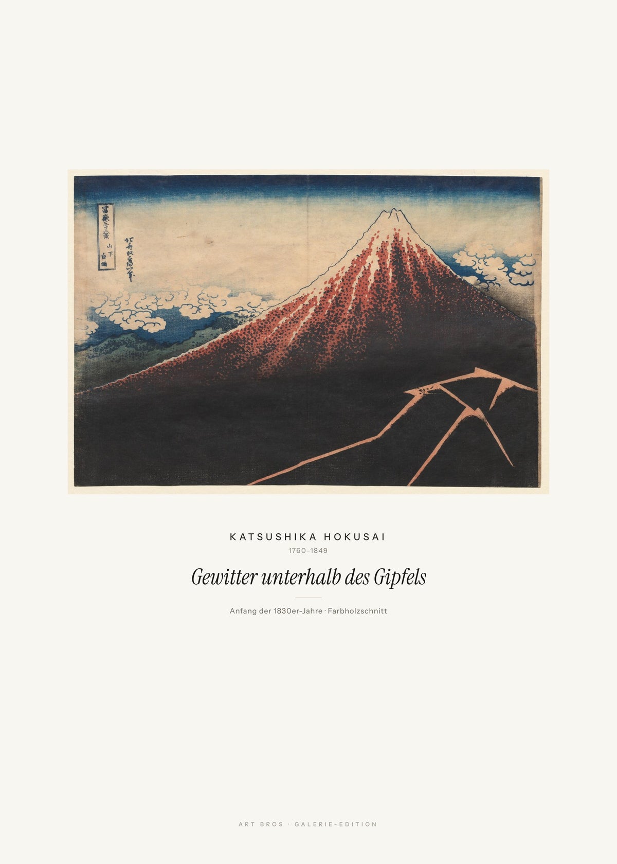 Gewitter unterhalb des Gipfels – Katsushika Hokusai – Kunstdruck – Art Bros
