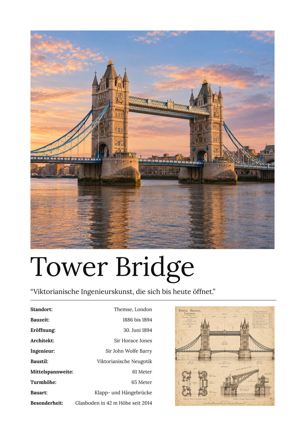 Tower Bridge Wandbild – Kunstdruck – Art Bros