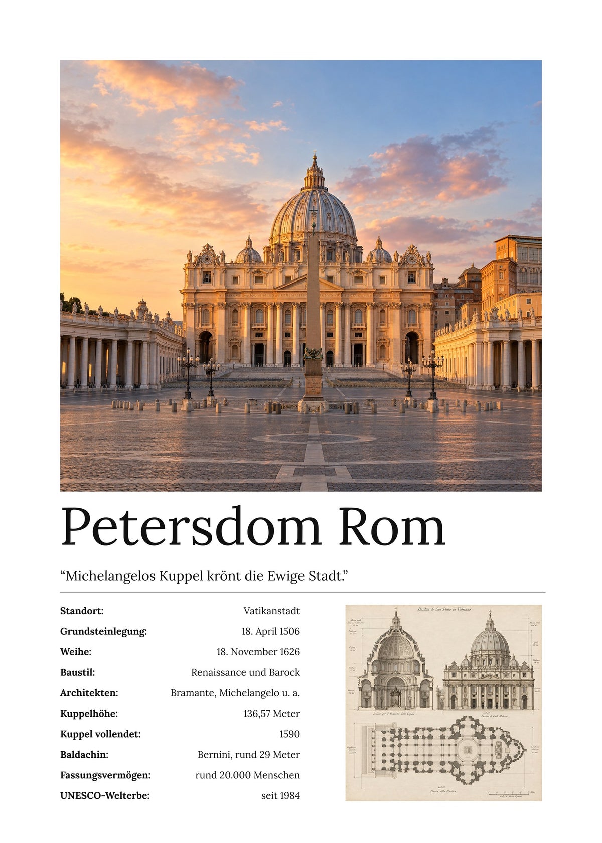 Petersdom Rom Wandbild – Kunstdruck – Art Bros