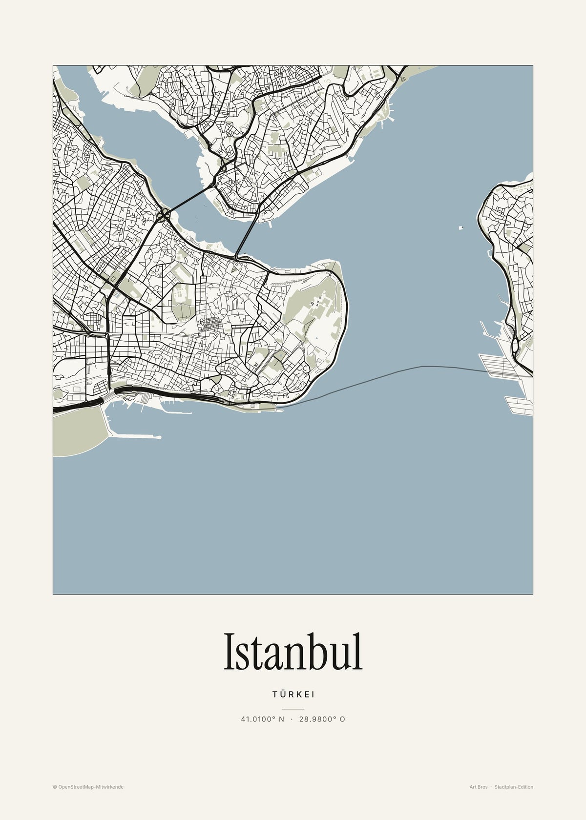 Istanbul Stadtplan – Wandbild – Art Bros