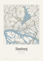 Hamburg Stadtplan – Wandbild – Kunstdruck – Art Bros
