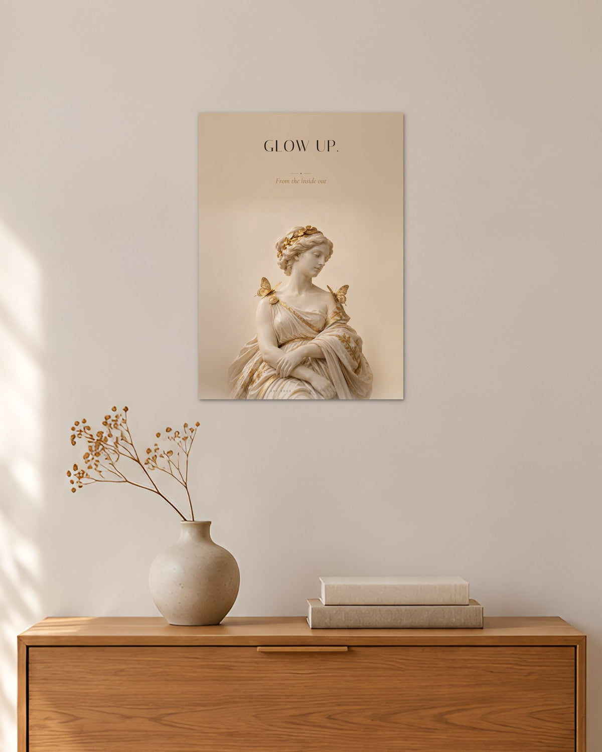 Glow Up – Schmetterlinge Poster – 30 × 42 cm ohne Rahmen – Raumansicht – Art Bros