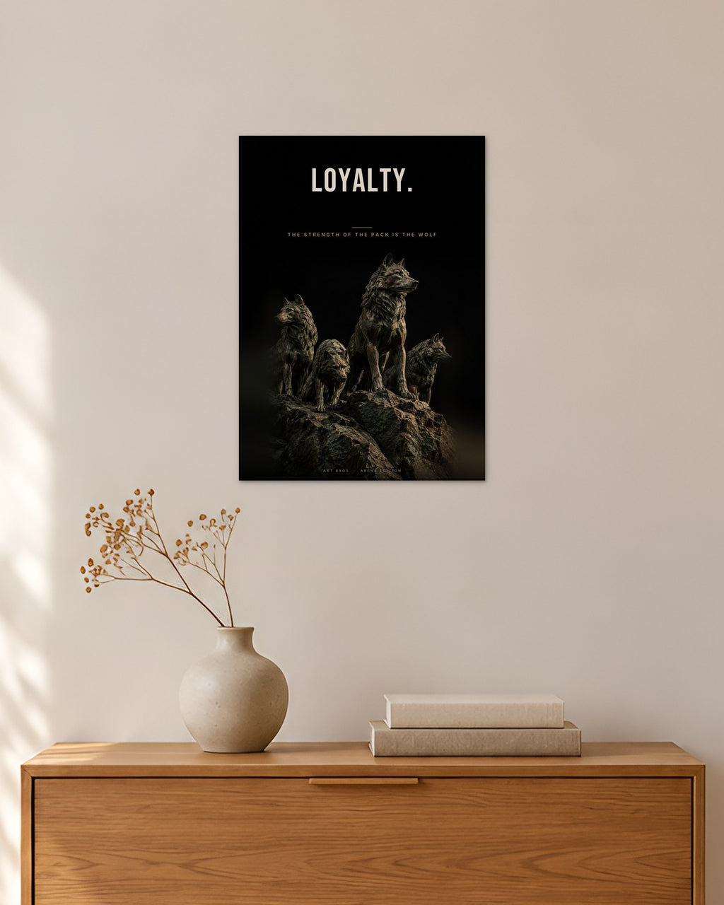 Loyalty – Wolfsrudel Poster – 30 × 42 cm ohne Rahmen – Raumansicht – Art Bros