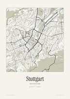 Stuttgart Stadtplan – Wandbild – Art Bros