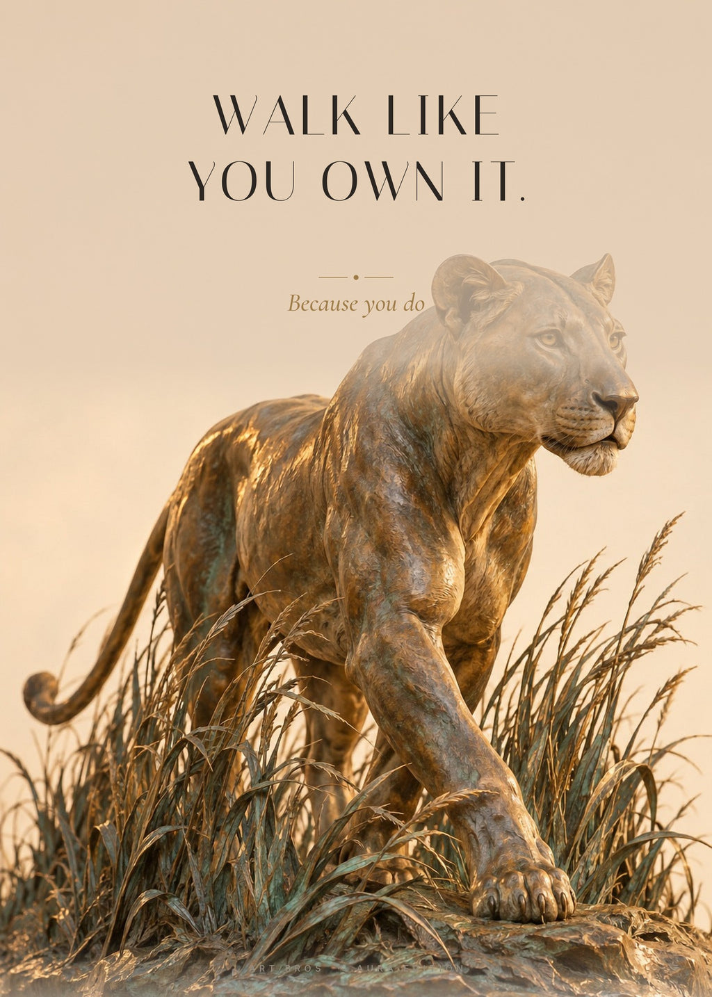 Walk Like You Own It – Schreitende Löwin Poster – Art Bros