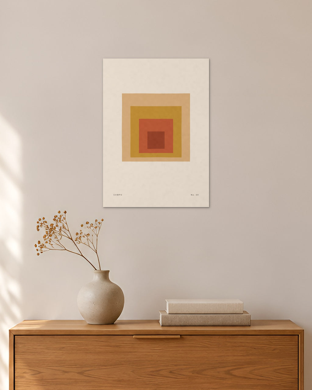 Campo No. 20 – Abstraktes Wandbild – 30 × 42 cm ohne Rahmen – Raumansicht – Art Bros
