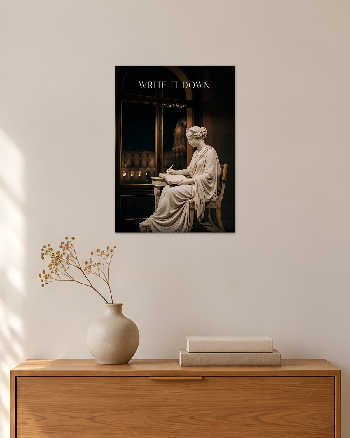 Write It Down – Tagebuch Poster – 30 × 42 cm ohne Rahmen – Raumansicht – Art Bros
