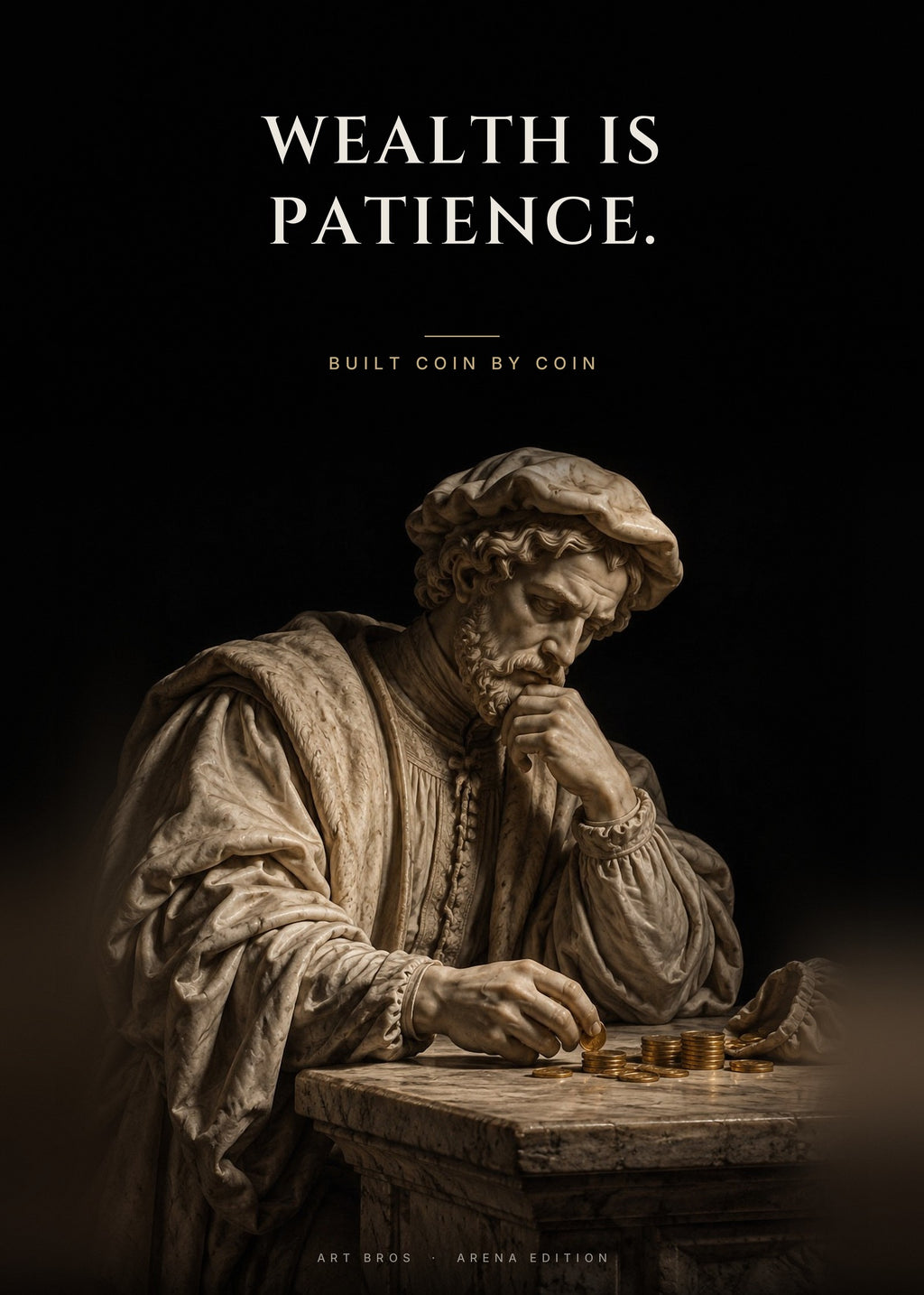 Wealth Is Patience – Goldmünzen Poster – Art Bros