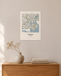 Singapur Stadtplan – Wandbild – 30 × 42 cm ohne Rahmen – Raumansicht – Art Bros