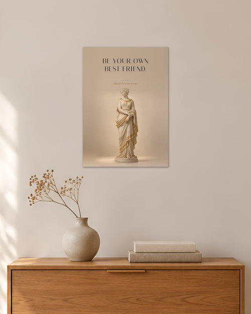 Be Your Own Best Friend – Eigene Hand Poster – 30 × 42 cm ohne Rahmen – Raumansicht – Art Bros